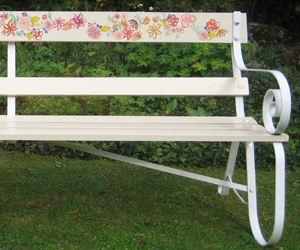 Bespoke wrought iron and wood garden bench seats handmade 